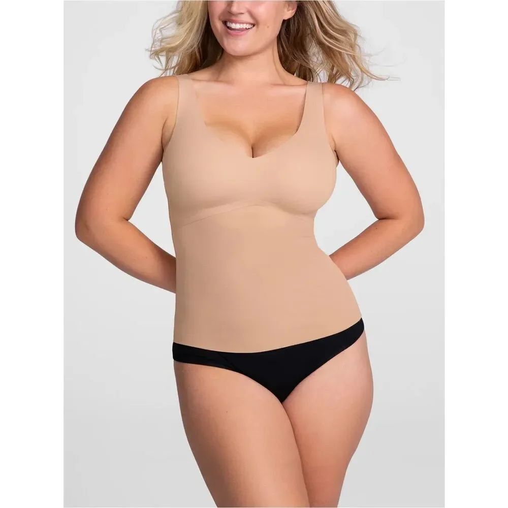 Honeylove Lift Wear Shapewear Tank Top Cami Size 3X Slimming Nude Sand Unpadded